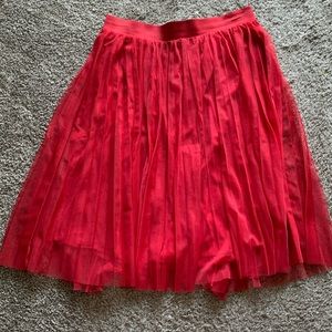Wine red tulle skirt